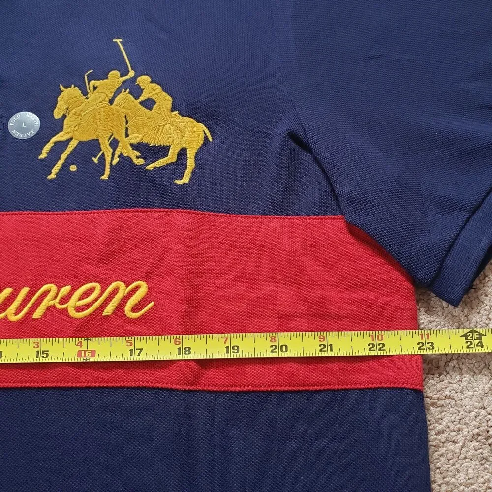 NWT Polo Ralph Lauren Sz Large Mens Classic Fit Dual Player Navy Tom Polo Shirt
